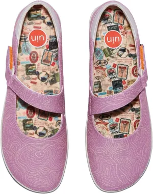 UIN Women's Mary Jane Flats Slip On Round Toe Casual Lightweight Comfortable Art Painted Travel Shoes Illites 