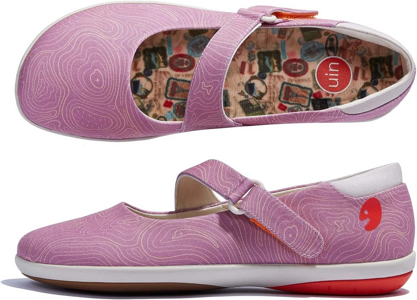 UIN Women's Mary Jane Flats Slip On Round Toe Casual Lightweight Comfortable Art Painted Travel Shoes Illites 