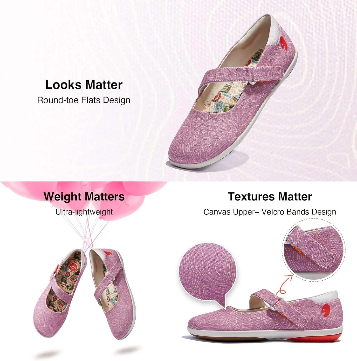 UIN Women's Mary Jane Flats Slip On Round Toe Casual Lightweight Comfortable Art Painted Travel Shoes Illites 