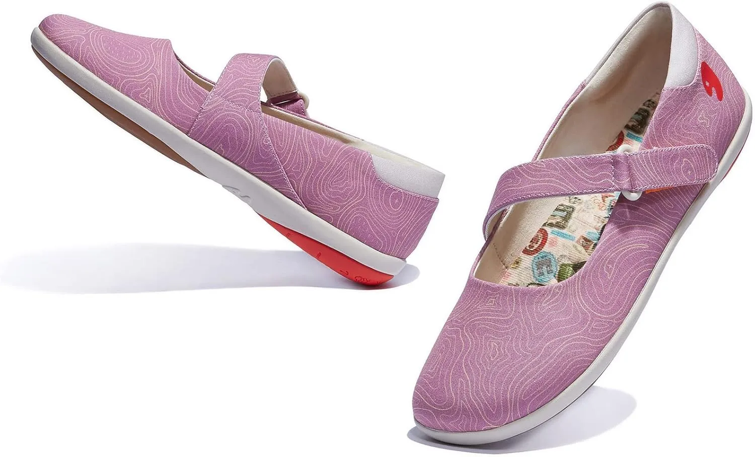UIN Women's Mary Jane Flats Slip On Round Toe Casual Lightweight Comfortable Art Painted Travel Shoes Illites 