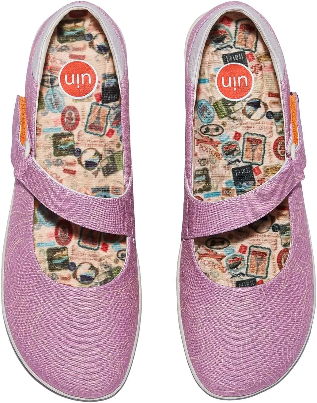UIN Women's Mary Jane Flats Slip On Round Toe Casual Lightweight Comfortable Art Painted Travel Shoes Illites 
