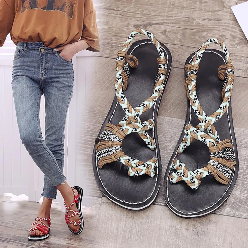 Ulalaza Women's Casual T-Strap Thong Rhinestone Jewel Non-Slip Flip Flop Sandals Flat Comfort Heel Cushion Ladies Beach Summer Bohemian Sexy Dress Sandals for Wedding Party Vacation Travel