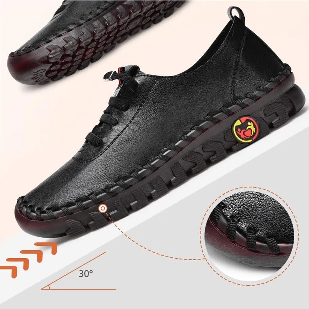 Ultra Soft Orthopedic Shoes for Women 2023, Leather Soft Bottom Flat Shoes, Non-Slip Breathable Round Head Shoes