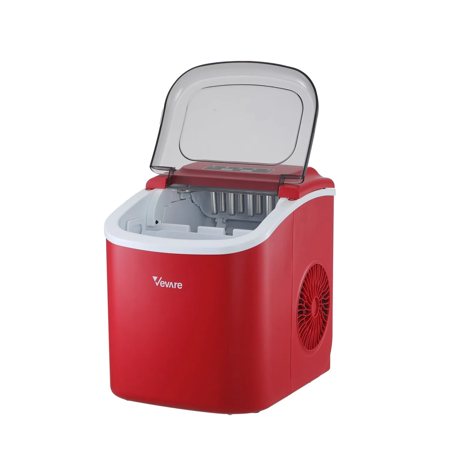Vevare Portable Ice Maker Machine Ice Cube Tray 12kg Bar Countertop Red