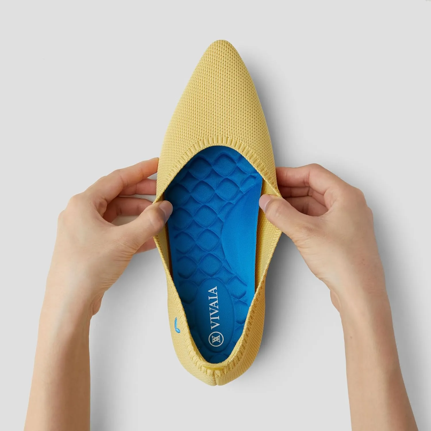 VIVAIA Aria Walker Lightweight Pointed-Ballet Flats for Women Slip On Washable Ballet Flats Shoes Comfortable Casual