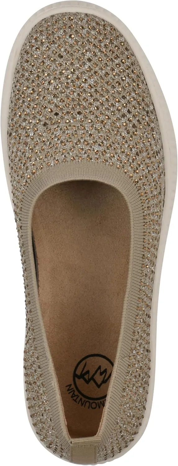WHITE MOUNTAIN Women's Digs Sparkling Woven Knit Slip-On Flat