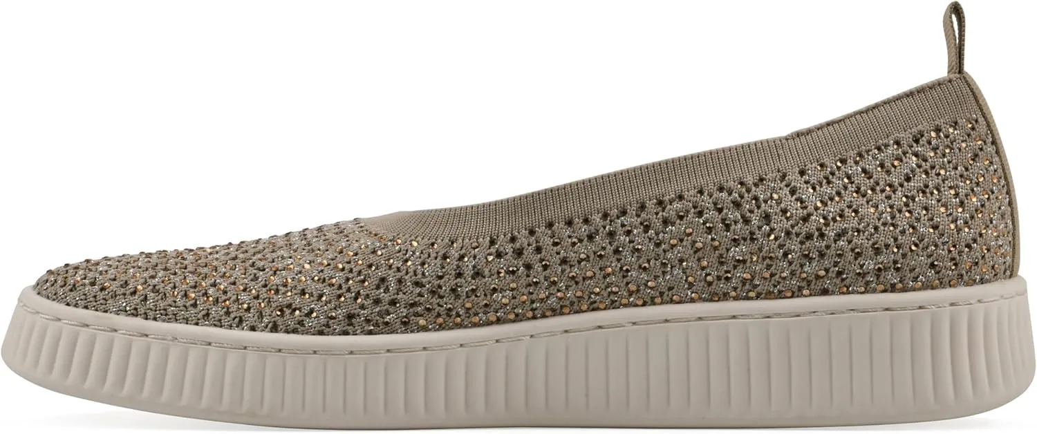 WHITE MOUNTAIN Women's Digs Sparkling Woven Knit Slip-On Flat