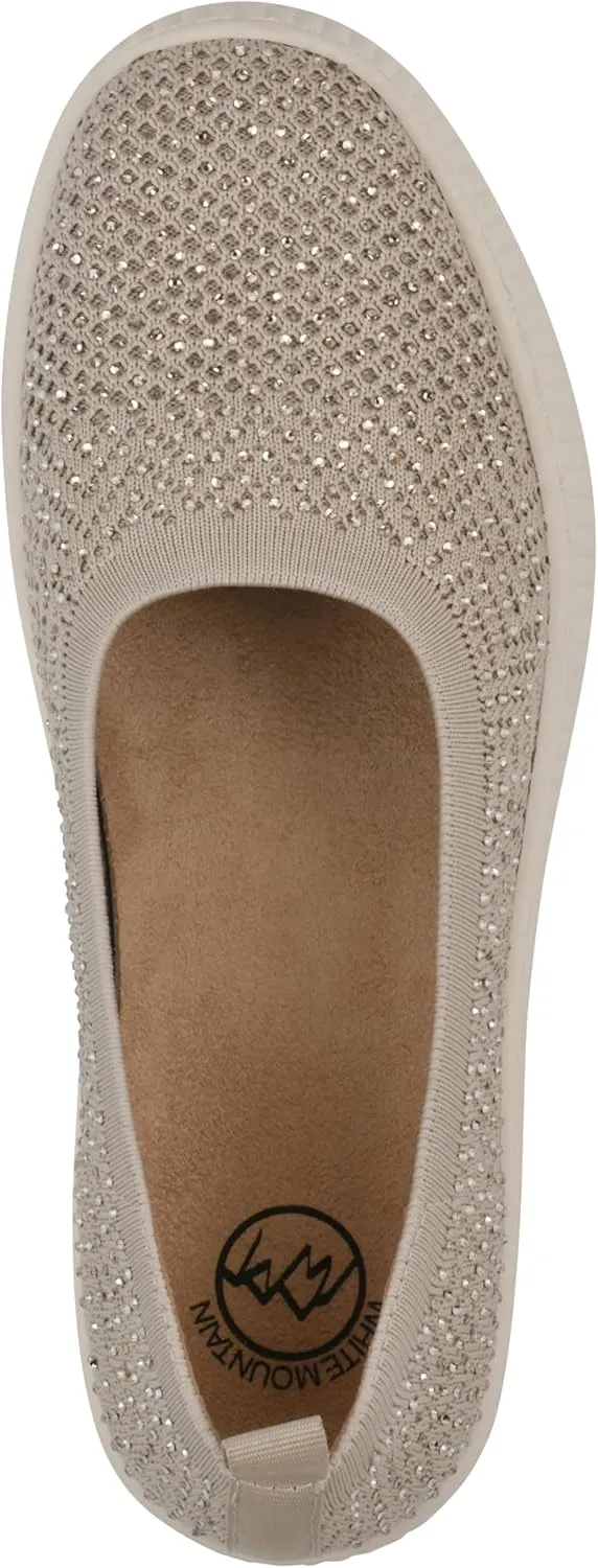 WHITE MOUNTAIN Women's Digs Sparkling Woven Knit Slip-On Flat