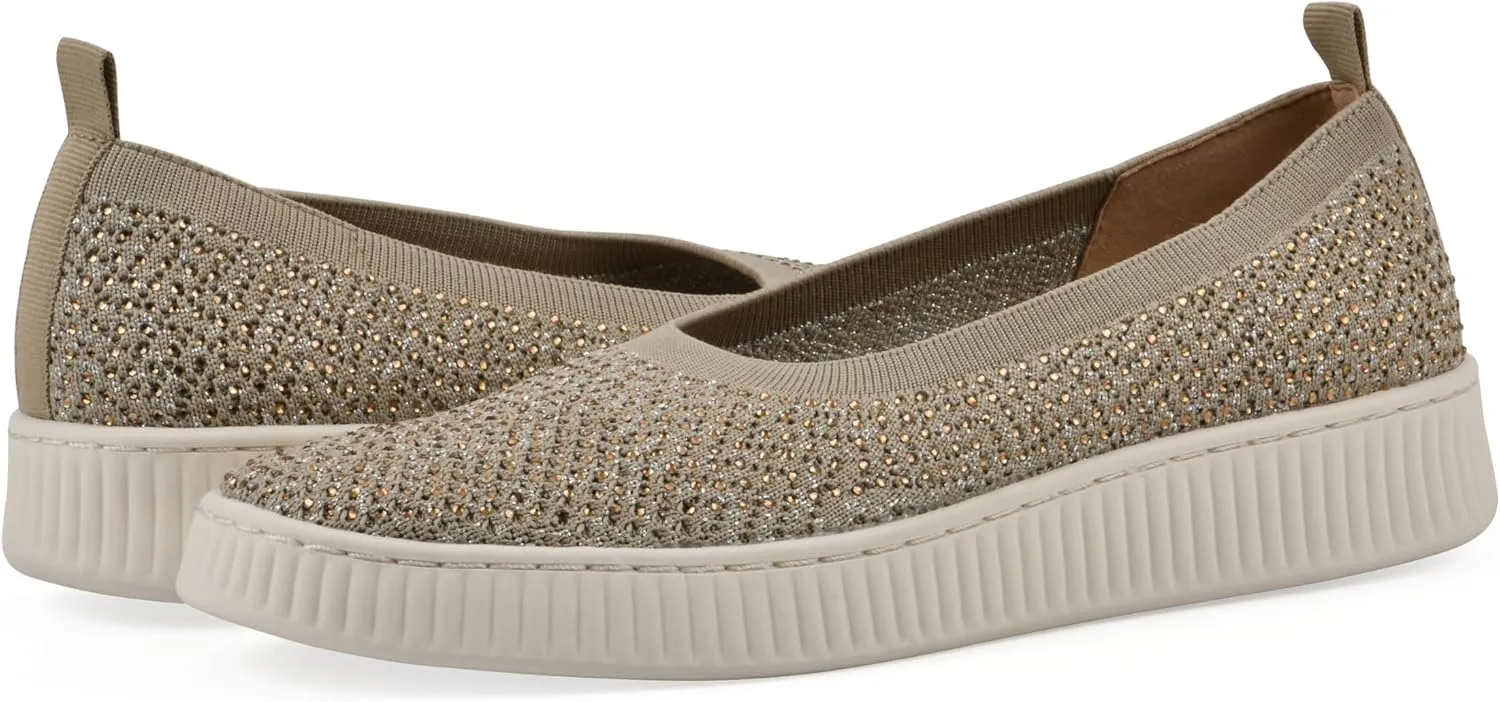 WHITE MOUNTAIN Women's Digs Sparkling Woven Knit Slip-On Flat