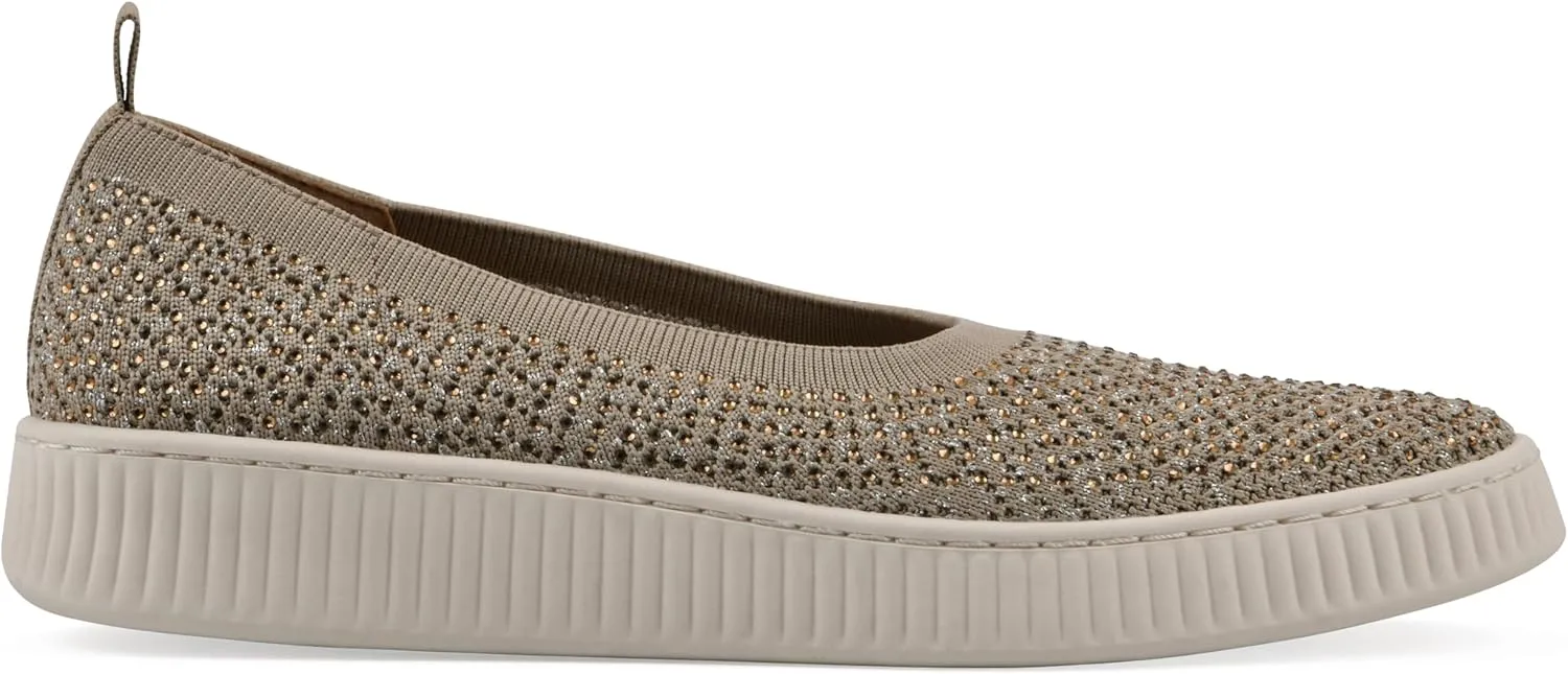 WHITE MOUNTAIN Women's Digs Sparkling Woven Knit Slip-On Flat