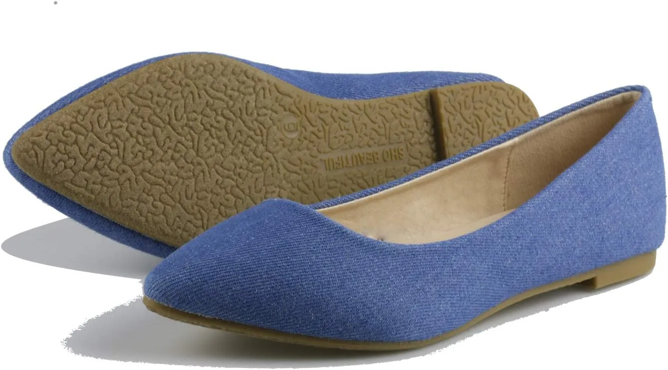 Women's Ballet Flats Pointed Toe Classic Slip On Loafer Shoes Suede/Patent Summer Wedding Shoes