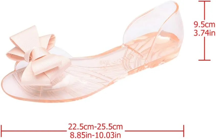 Womens Beach Sandals Flat Jelly Shoes Fashion Fish Mouth Sandal Bowknot Sandals Creative Summer Beach Shoes for Women (Black 39 Yards 7. 5US, 5UK 38. 5EU, 9. 6285Inch) Women Flat Sandals