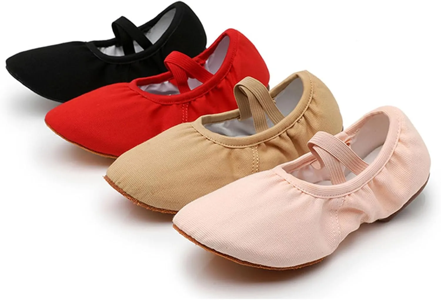 Women's Breathable Canvas Ballet Flats Memory Foam Cushioned Casual Shoes All-Day Walking Comfort