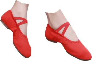 Women's Breathable Canvas Ballet Flats Memory Foam Cushioned Casual Shoes All-Day Walking Comfort