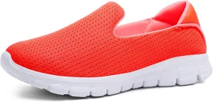Women's Breathable Mesh Slip-On Loafers Classic Round Toe Flat Lightweight Non-Slip Mom Nurse Driving Walking Shoes