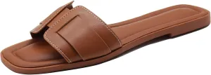 Womens Flat Sandals Dressy Sandals Comfort Slide Black Brown White Sandals Size 5-10