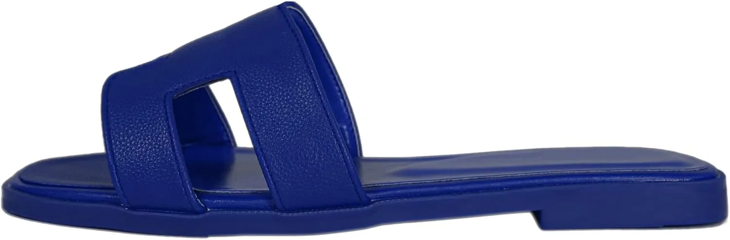 Womens Flat Sandals for Womens 2025 Summer Dressy Slippers Non Slip Comfortable Leather Slippers Cute Open Toe Shoes