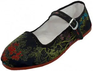Women's Mary Jane Shoes Brocad Flat Ballet Slip On Colors