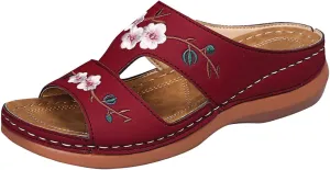 Women's Orthopedic Dressy Summer Comfort Flip Flops Wedge Sandals with Arch Support