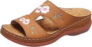 Women's Orthopedic Dressy Summer Comfort Flip Flops Wedge Sandals with Arch Support