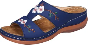 Women's Orthopedic Dressy Summer Comfort Flip Flops Wedge Sandals with Arch Support