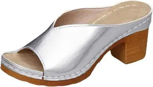 Womens Sandals Platform Chunky Heels Sandals 2025 Summer Block Open Toe for Women Dress Party Wedding Shoes Classic Casual Slip on Dressy Shoes 2025