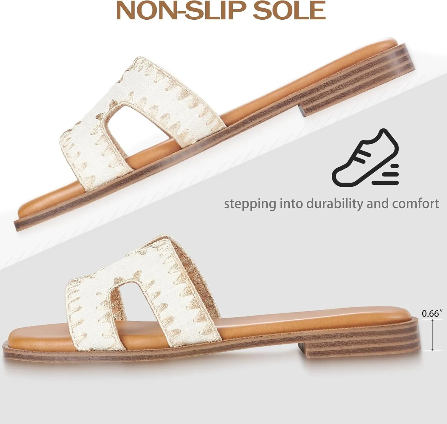 Womens Sandals Slip On Fashion Flat Sandals Soft Memory Foam Slides Comfortable Leather Open Toe Slide For Summer Dressy 2025