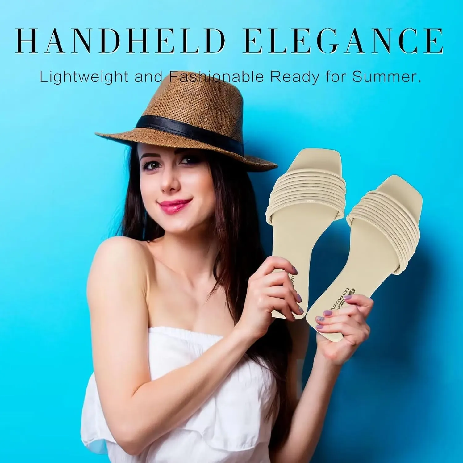 Women's Slide Sandals - Comfy Slip-On Design with Sleek Straps for Casual Elegance - Fashionable and Trendy Summer Flat Slides Shoes for Girls and Women