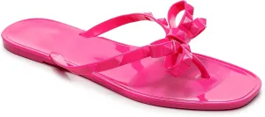 Womens Studded Sandals Flat Jelly Shoes Bow Flip Flops Thong for Ladies Black Size 7 Stud Slip On Summer Beach Rivets Dressy Slides