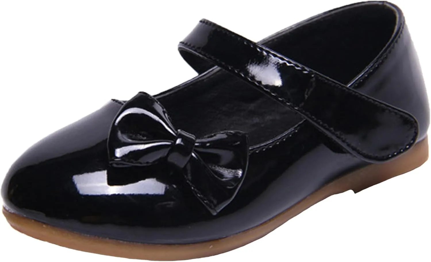 WUIWUIYU Flower Girls Princess Casual Mary Janes Ballet Flats Cute Bowknot Back to School Uniform Wedding Dress Shoes
