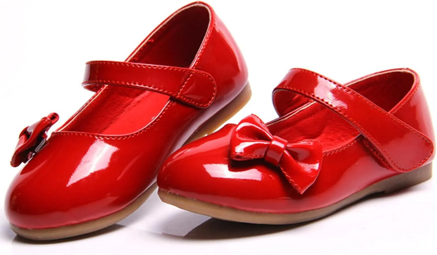 WUIWUIYU Flower Girls Princess Casual Mary Janes Ballet Flats Cute Bowknot Back to School Uniform Wedding Dress Shoes