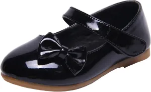 WUIWUIYU Flower Girls Princess Casual Mary Janes Ballet Flats Cute Bowknot Back to School Uniform Wedding Dress Shoes
