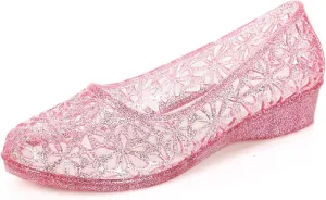 ZTWUTANG Women's Shiny Soft Hollow Ballet Flats Beach Jelly Shoes