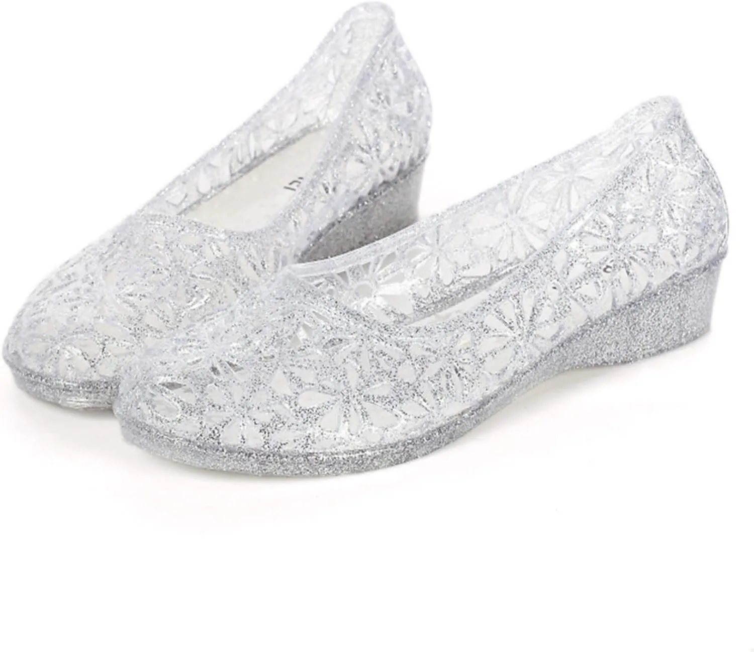 ZTWUTANG Women's Shiny Soft Hollow Ballet Flats Beach Jelly Shoes