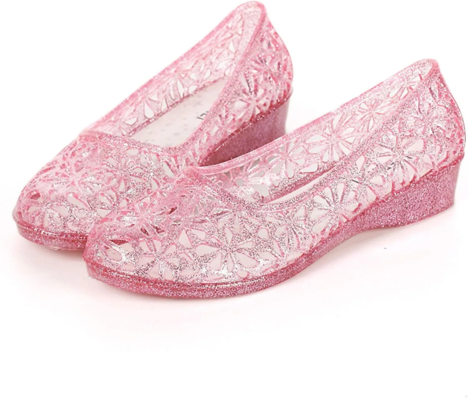 ZTWUTANG Women's Shiny Soft Hollow Ballet Flats Beach Jelly Shoes