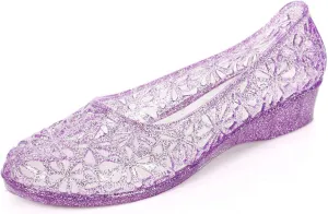 ZTWUTANG Women's Shiny Soft Hollow Ballet Flats Beach Jelly Shoes